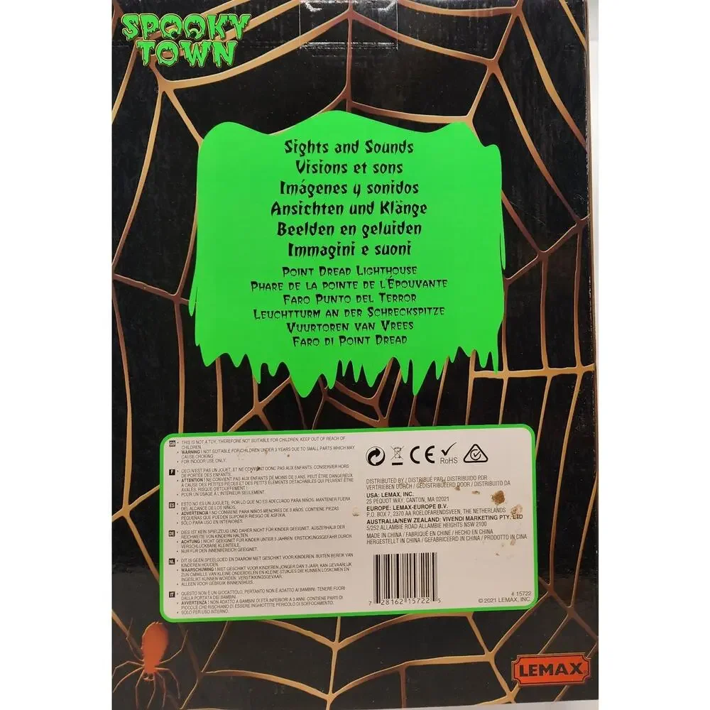 Lemax Spooky Town 2021 Point Dread Lighthouse #15722 Halloween Animated New